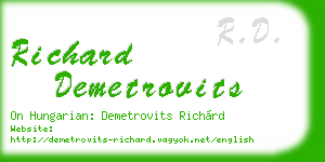 richard demetrovits business card